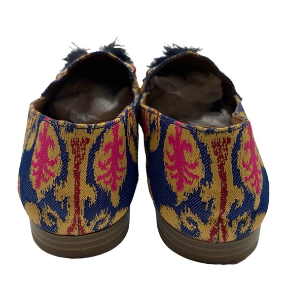 Nine West Womens Loafers Size 6 Blue Pink Slip On Tassel Tapestry Feminine Flats - Picture 8 of 13